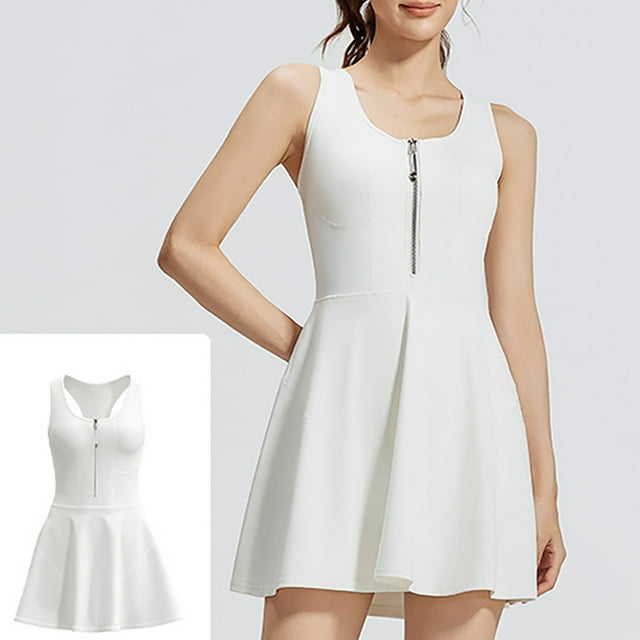 Styesk Robes pour Femmes Jupe de Sport à Fermeture Éclair pour Femmes Robe de Sport pour Course en Plein Air et Entraînement Physique