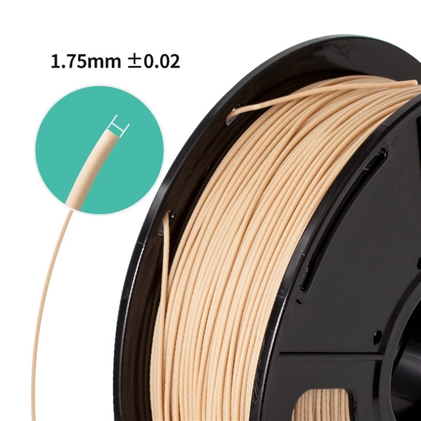 3D Printer Filament, Wooden Color Imitation Solid Wood Effect, 1.75 PLA Filament, 1 Kg Spool, 3D Printing Materials Supplies