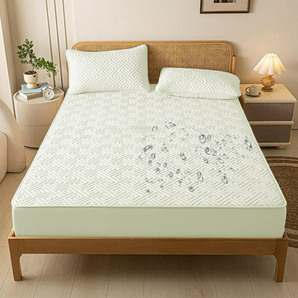 Protector de Colchón Antideslizante de 90 X 200 Cm - Sábana Ajustable Suave y Elástica, Funda de Cama Ligera de Poliéster para Colchones de Hasta 30 Cm de Grosor, Diseño Que Se Mantiene En Su Lugar (