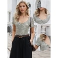 thumbnail image 2 of DARING DIVA Women's Spring Summer Ruched Fitted Tops X-Small Black, 2 of 6