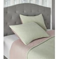 thumbnail image 2 of Mainstays 100% Cotton Matelassé Pillow Sham Bedding, Standard/Queen, 2 Pack, Green/Pink, 2 of 6