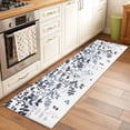 thumbnail image 2 of Runner Rug 2'x6', Navy Blue Leaves Washable Non-Slip Hallway Runner Rugs, Summer Botanical Bedside Rugs Floor Mats Carpet Runners for Kitchen Bathroom Laundry Room, 2 of 8