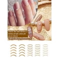 thumbnail image 2 of 16 Feuilles French Line Nail Stickers, Métallisé Strip Line Strip Stickers Autocollant Coloré 3D Wave Design Or Silver Line Nail Stickers Décoratifs, 2 of 4