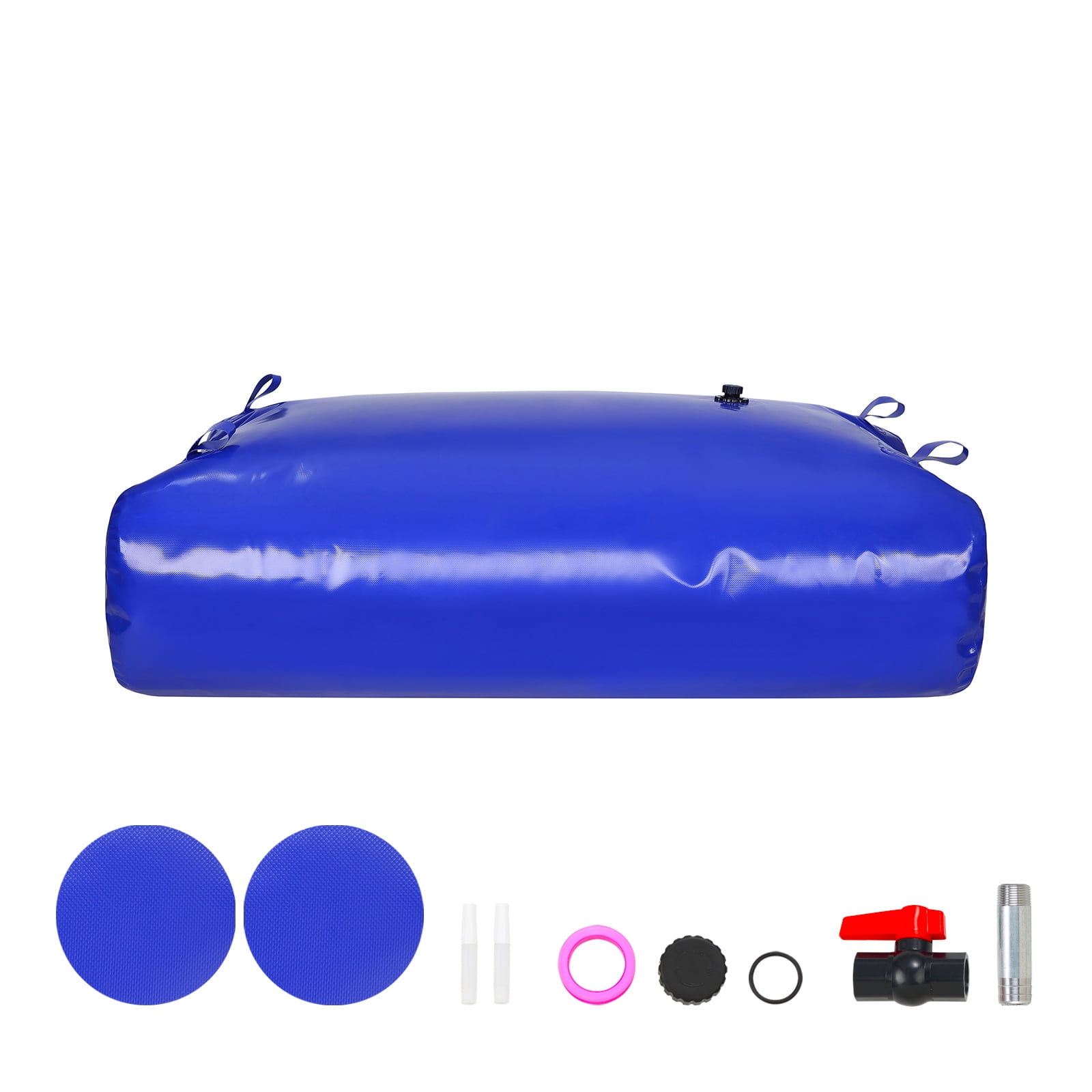 KFFKFF Collapsible Water Storage Bladder 540L/142.7 Gallon, Portable Water RV Tank 1000D PVC Water Storage Containers, Flexible Water Holding Bladder for Camping, Fire Prevention, Emergency Use, Blue