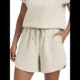 thumbnail image 3 of Pantalones Cortos Deportivos con Cordón para Mujer, de Cintura Alta, para Hacer Ejercicio en Verano, con Bolsillos. Cremoso M, 3 of 7