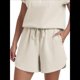 thumbnail image 3 of Pantalones Cortos Deportivos con Cordón para Mujer, de Cintura Alta, para Hacer Ejercicio en Verano, con Bolsillos. Cremoso M, 3 of 7