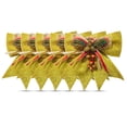 thumbnail image 1 of Injueey 5 piezas Navidad Bowknot brillo adorno brillante lentejuelas conos hojas corbata arte fiesta decoración exterior puerta decoración Kits de decoración para fiestas Dorado 5PCS Injueey HA009474-02, 1 of 6