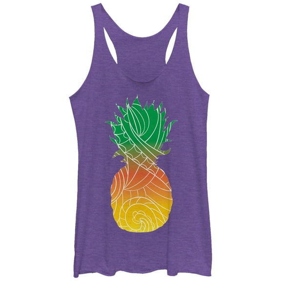 Women's Lost Gods Tribal Pineapple  Racerback Tank Top Purple Heather Large