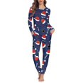 thumbnail image 2 of Conjunto de pijama de manga larga para mujer, ropa de dormir informal, jersey que combina con todo, ropa de estar por casa, regalos de Navidad, envío directo, 2 piezas, 2 of 4
