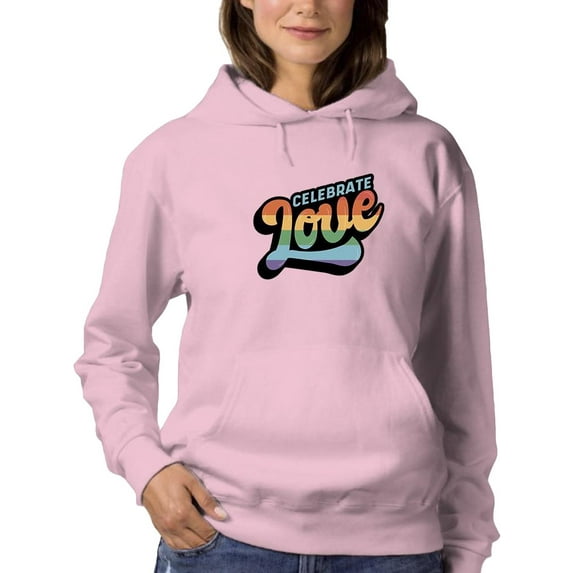 Celebrate Love Colorful Banner Hoodie Women -Smartprints Designs, Female x-Large