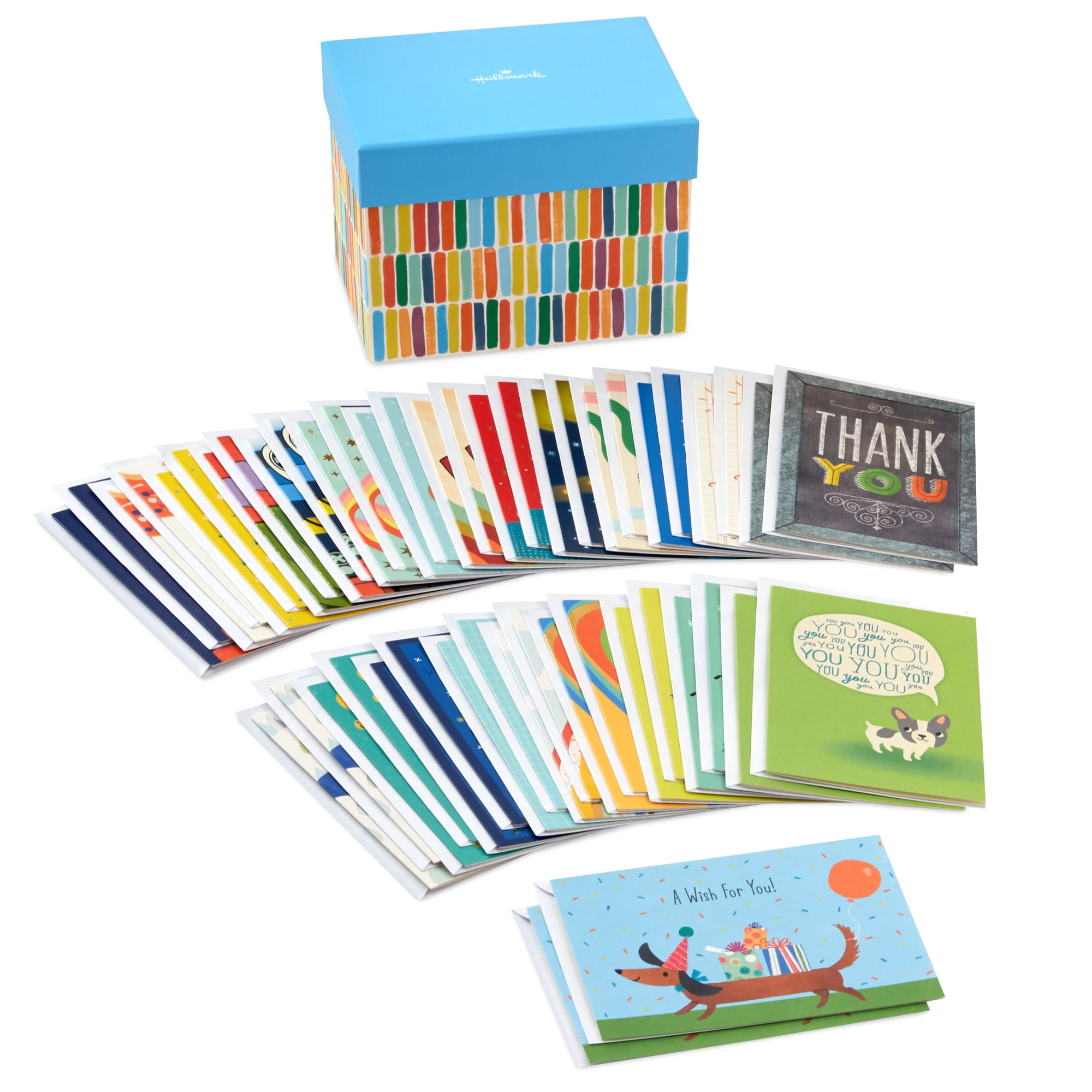 Hallmark Assorted Boxed All Occasion Greeting Cards for Kids—Birthdays, Encouragement, Thank You, Pack of 48 With Envelopes