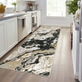 thumbnail image 3 of Modern Abstract Marble Print Runner Rugs 2' x 6'– Soft, Washable, Non-Slip & Non-Shedding(Black), 3 of 8