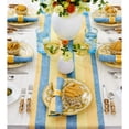 thumbnail image 3 of Solino Home Linen Table Runner 108 Inches Long - Cabana Stripe, 100% Pure Linen Bright Summer Stripe Farmhouse Table Runner 14 x 108 Inch for Dining, Spring, Easter, 3 of 5