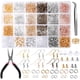 thumbnail image 1 of 2500 piezas de ganchos para aretes, kit para hacer aretes, ganchos para aretes para hacer joyas con anillos de salto, alicates, pinzas, abridor de anillos de salto para hacer joyas y reparar aretes Adepaton WMZL-1079, 1 of 7
