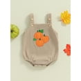 thumbnail image 2 of Newborn Baby Girls Boys Halloween Outfits Sleeveless Corduroy Pumpkin Face Overalls Rompers Button Jumpsuit Fall Clothes, 2 of 8