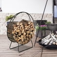 thumbnail image 3 of 24" Indoor/Outdoor Firewood Rack Decorative Fireside Log Holders, 3 of 4