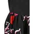 thumbnail image 4 of Seyurigaoka Women Charming Valentine's Day Print Dress, U-neck Sleeveless Big Hem One-piece, 4 of 9