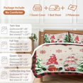 thumbnail image 6 of Christmas Dwarfs Bedding Duvet Cover Set Queen Size 4 Pieces Xmas Gnome Pine Tree Snow Linen Red Plais Bedding Set with Zipper Closure, 1 Comforter Cover 90x92 Inches 1 Flat Sheet & 2 Pillow Cases, 6 of 7