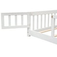 thumbnail image 5 of Miniyam Full Size Toddler Floor Bed with Safety Guardrails, White, 5 of 7