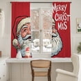 thumbnail image 3 of Merry Christmas Sheer Curtains 72 Inches Long, Jolly Santa Claus Vintage Red Light Filtering Window Curtains for Living Room/Bedroom, Rod Pocket Voile Sheer Curtain Drapes, 52"W x 72"L, 2 Panels, 3 of 9