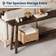 thumbnail image 4 of 70.9In Narrow Console Table 2-Tier Heavy Duty 110 lbs Rustic Sofa Table Behind Couch for Hallway Rustic Brown, 4 of 8