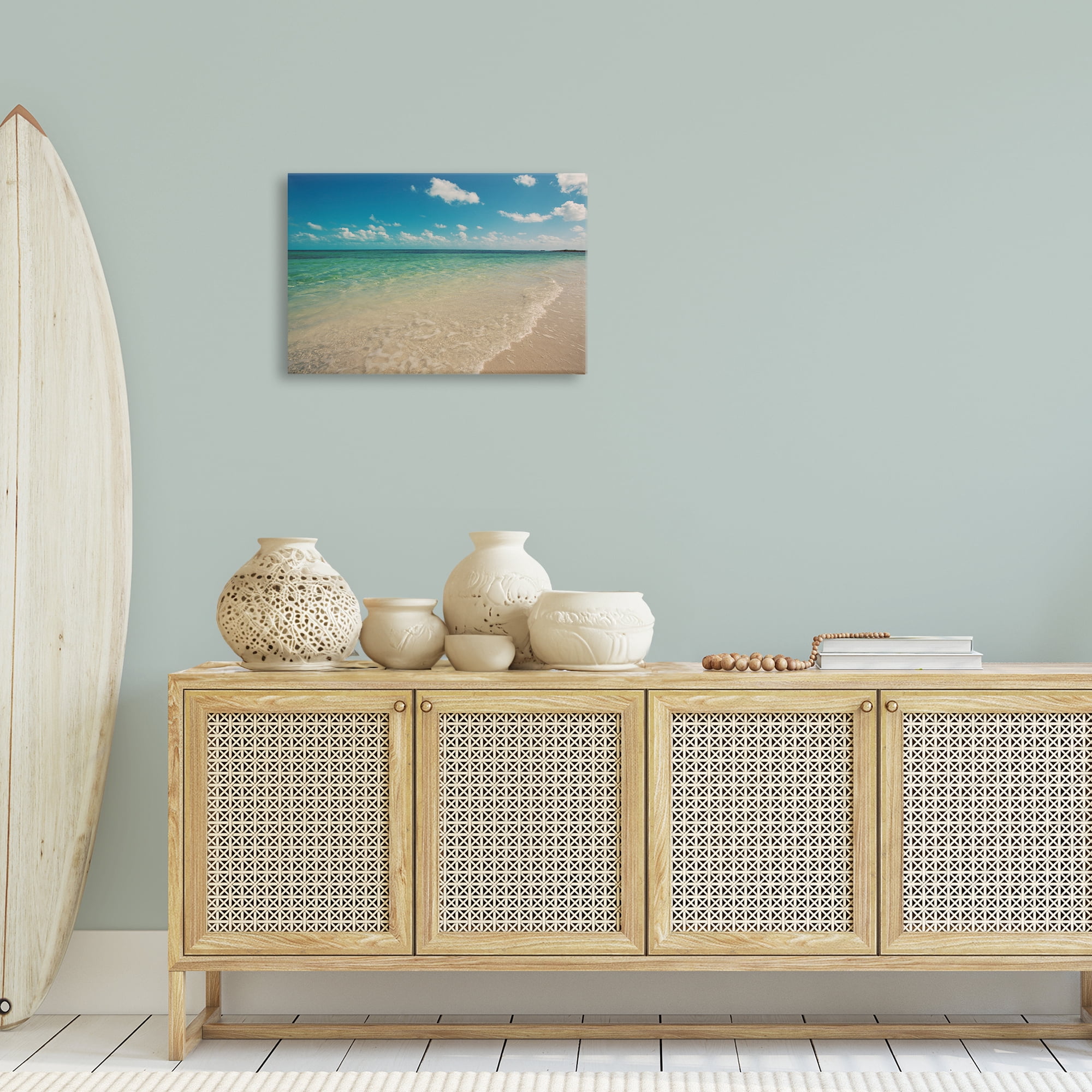 Stupell Industries Tranquil Coast Shore Coastal Photography Gallery Wrapped Canvas Art Print Wall Art, 24 x 16