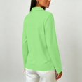 thumbnail image 4 of Womens Polo Shirts Long Sleeve Collared Button Vintage Cute Fall Tops Green L, 4 of 6