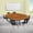 Oak, variant on Emma + Oliver 86" Oval Wave Activity Table Set with 12" Student Stack Chairs, Grey/Black