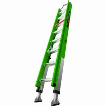 Little Giant Ladders B3144991 Hyperlite Extension Ladder with V-Bar & Ratchet Leveler - Green - 16 ft. Type IAA - 375 lbs