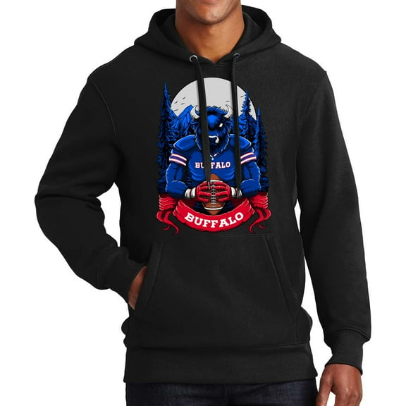 Game Garment Football Team Sports Fan Mens Hoodies Hooded Sweatshirt - Buffalo Hoodie Black XS-3XL