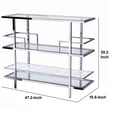 thumbnail image 5 of Benjara 39 Inc Stainless Steel Wine Rack with Glass Shelves, Silver, 5 of 5