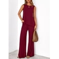 thumbnail image 2 of Conjunto Coordinado PRETTYGARDEN 2025 Pantalón Palazzo Rojo Vino XXL, 2 of 8