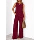 thumbnail image 2 of Conjunto Coordinado PRETTYGARDEN 2025 Pantalón Palazzo Rojo Vino XXL, 2 of 8
