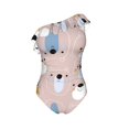 thumbnail image 4 of Yiaed Cute Hand Drawn Bear Print Women One Piece Swimsuits Tummy Control One Shoulder Bathing Suits Pattern Ruffle Swimwear-Medium, 4 of 8