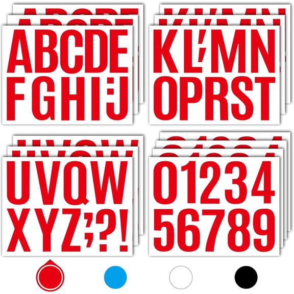 13 Sheets Alphabet Stickers,4 Inch Large Vinyl Letter Number Stickers Self Adhesive,Waterproof Numbers Alphabet Letters Labels for DIY Crafts,Mailbox,Notebook,Door,Water Bottles,Car(Red)