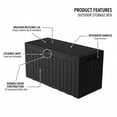 thumbnail image 3 of Water Proof Resin Storage Bin Patio Furniture Storage Container 100 Gallon Outdoor Storage Box Water Proof Resin Deck Box Lockable Storage Bin For Cushion Patio Furniture Pool, 3 of 6