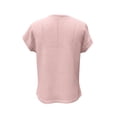 thumbnail image 6 of PNTUTB Summer Women's Casual Solid Color Waffle Weave Breathable Crew Neck Pullover Comfortable Short Sleeve Tops, 6 of 6