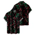 thumbnail image 3 of Camisas Para Hombre Manga Larga Nueva camisa informal para hombre, camisa de moda de calle, camisa de manga corta para la playa (Hot Pink, L), 3 of 5
