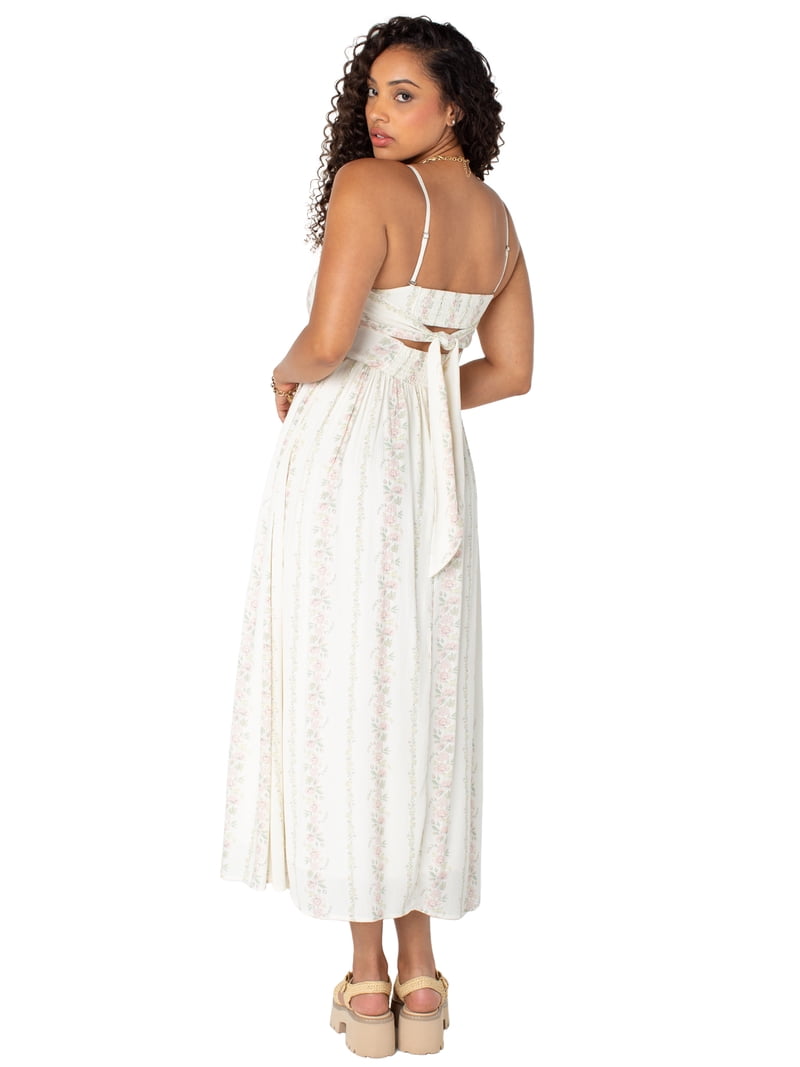 knee length dresses for ladies Lyricah Tiered Tie Back Maxi Dress main image 1