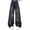Black, variant on Girl's Checkered Straight Leg Baggy Jeans Elastic High Waist Denim Pants Girl's Graphic Baggy Jeans Kids Clothes Girls Size 10-12 Flare Pants