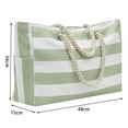 thumbnail image 6 of Sunsanly Striped Beach Bag with Zipper Closure Beach Bag with Side Pocket Thick Braided Rope Internal Waterproof Pocket Sandproof Zipper Closure Capacity, 6 of 6