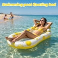 thumbnail image 5 of Inflatable Pool Float Lounger with Headrest – Portable Mesh Water Hammock Bed for Adults,Lemon Pattern Summer Float for Beach,Pool Parties & Swimming 1PC, 5 of 6