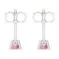 thumbnail image 4 of Clara Pucci 0.5Ct Pink Round Cut VVS1 Push Back Stud 14k Solid hypoallergenic Gold Designer Earrings For April, 4 of 7