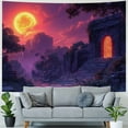 thumbnail image 4 of JRXY Magic Pink Moon and Sun Tapestry - High-Quality Short Plush Wall Hanging Painting, 4 of 6