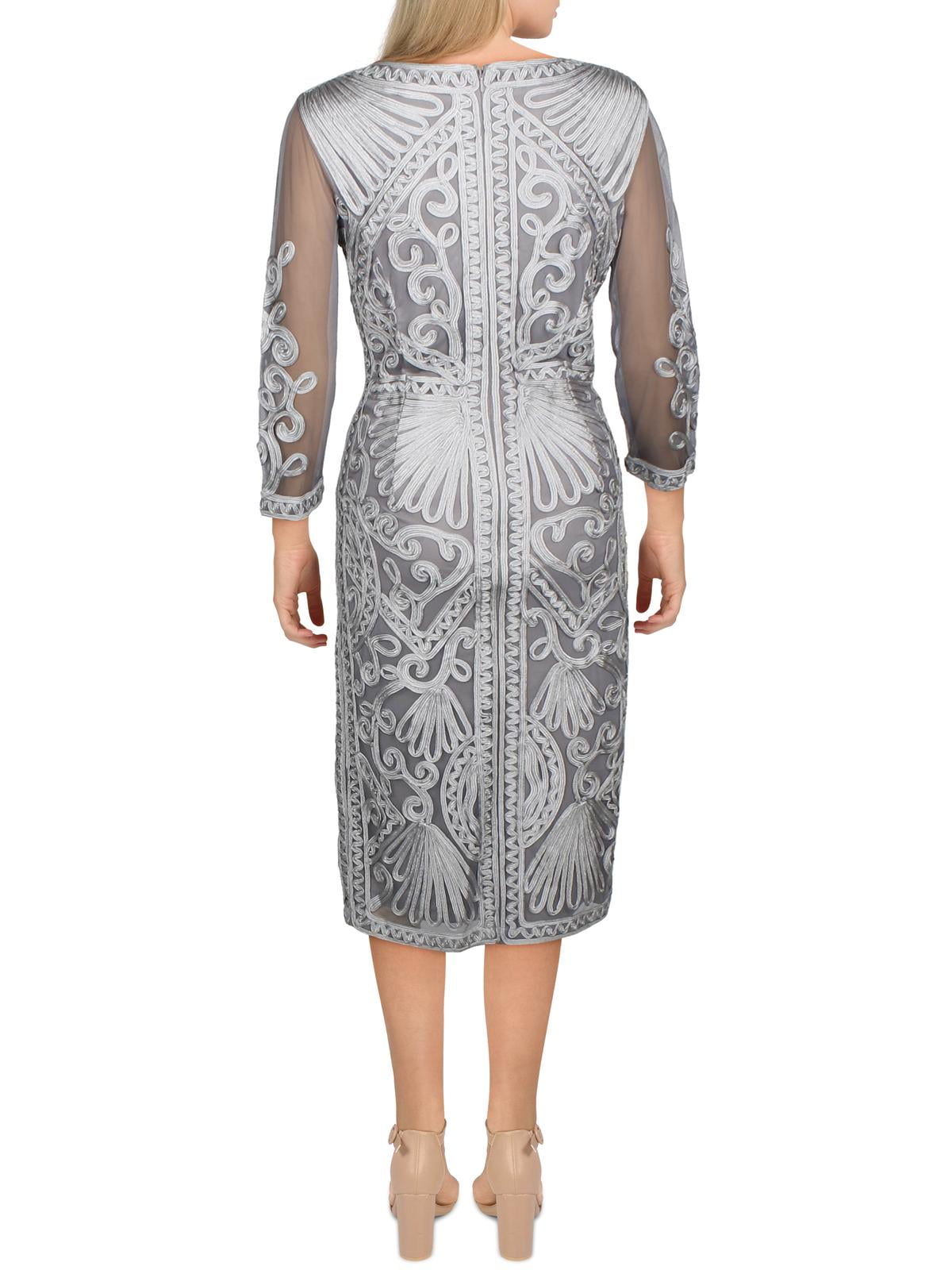 Js collections sheer sleeve soutache sheath dress sales
