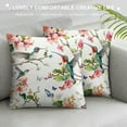 Chilfamy Floral Pattern Hummingbirds Butterflies Throw Pillow Covers