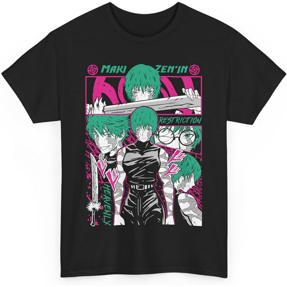 Jujutsu Maki Anime T-Shirt Unisex Kaisen Zenin Anime Japanese Cotton JJK
