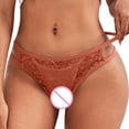 thumbnail image 3 of Gibobby Ropa interior mujer algodón Ropa interior de mujer Bragas de encaje sexy Estiramiento Hipster Calzoncillos Ropa interior Señora Ropa interior(Marrón， XXL), 3 of 5