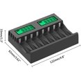 thumbnail image 2 of Cargador de batería de 8 ranuras con pantalla LCD inteligente para baterías recargables AA/AAA NiCd NiMh que cargan el cargador Aa Aaa Cargador de batería Aaa de 8 ranuras, 2 of 5
