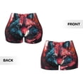 thumbnail image 5 of Lsque Red Flame Wolf Head Pattern High Waisted Biker Shorts for Women-Tummy Control Fitness Athletic Workout Running Yoga Gym Shorts,Moisture-Wicking-XX-Large, 5 of 9